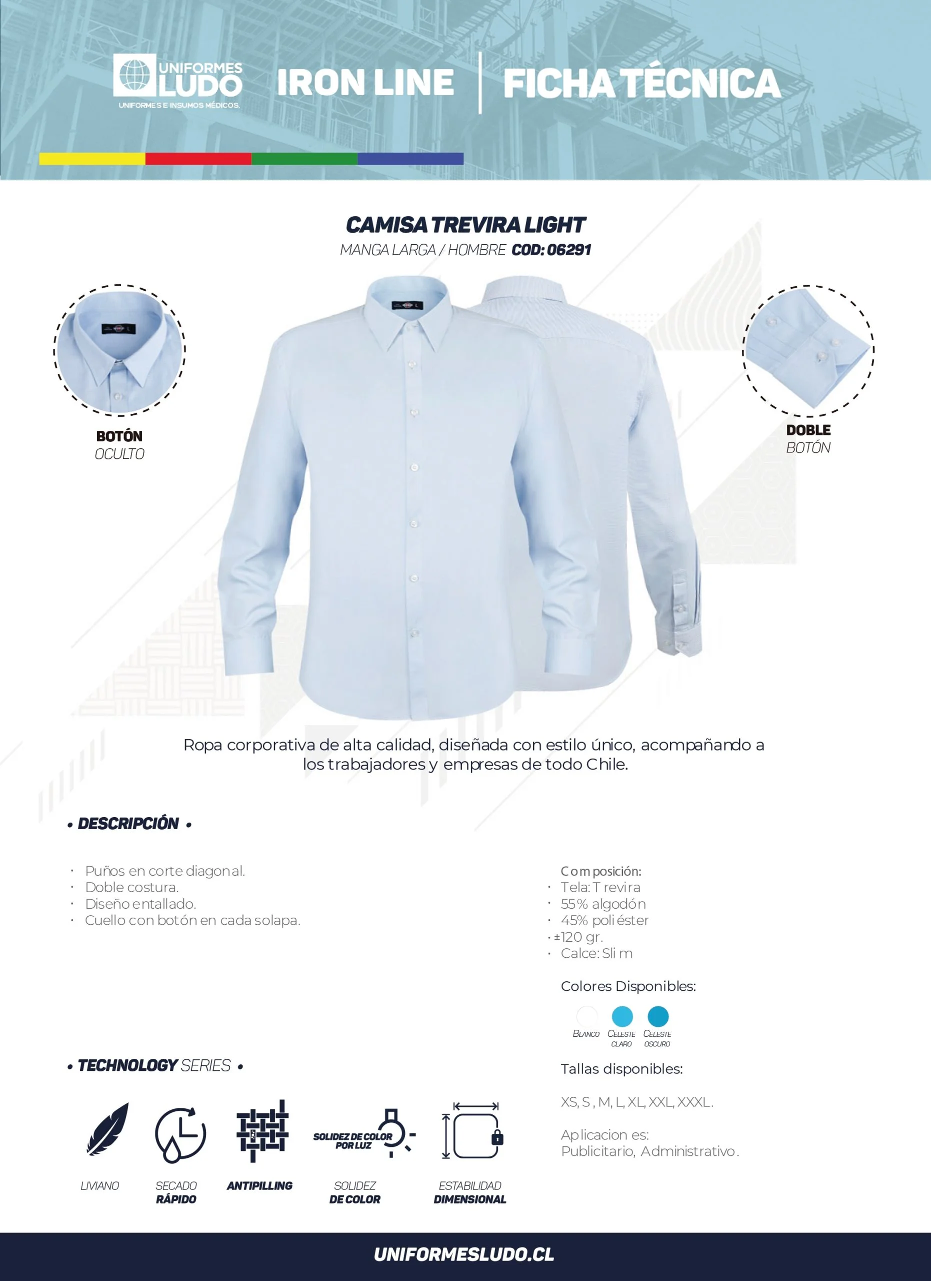 Camisa Trevira Light Manga Larga Hombre