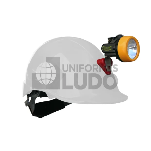 CASCO STEELPRO ABS MTA BLANCO CON PORTALAMPARA FULL
