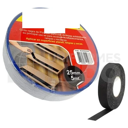 CINTA ANTIDESLIZANTE NEGRO DE 25mm x 18m por 25mm x 5m