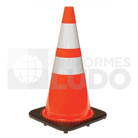 CONO SEGURIDAD REFLECTANTE CON BASE NEGRA