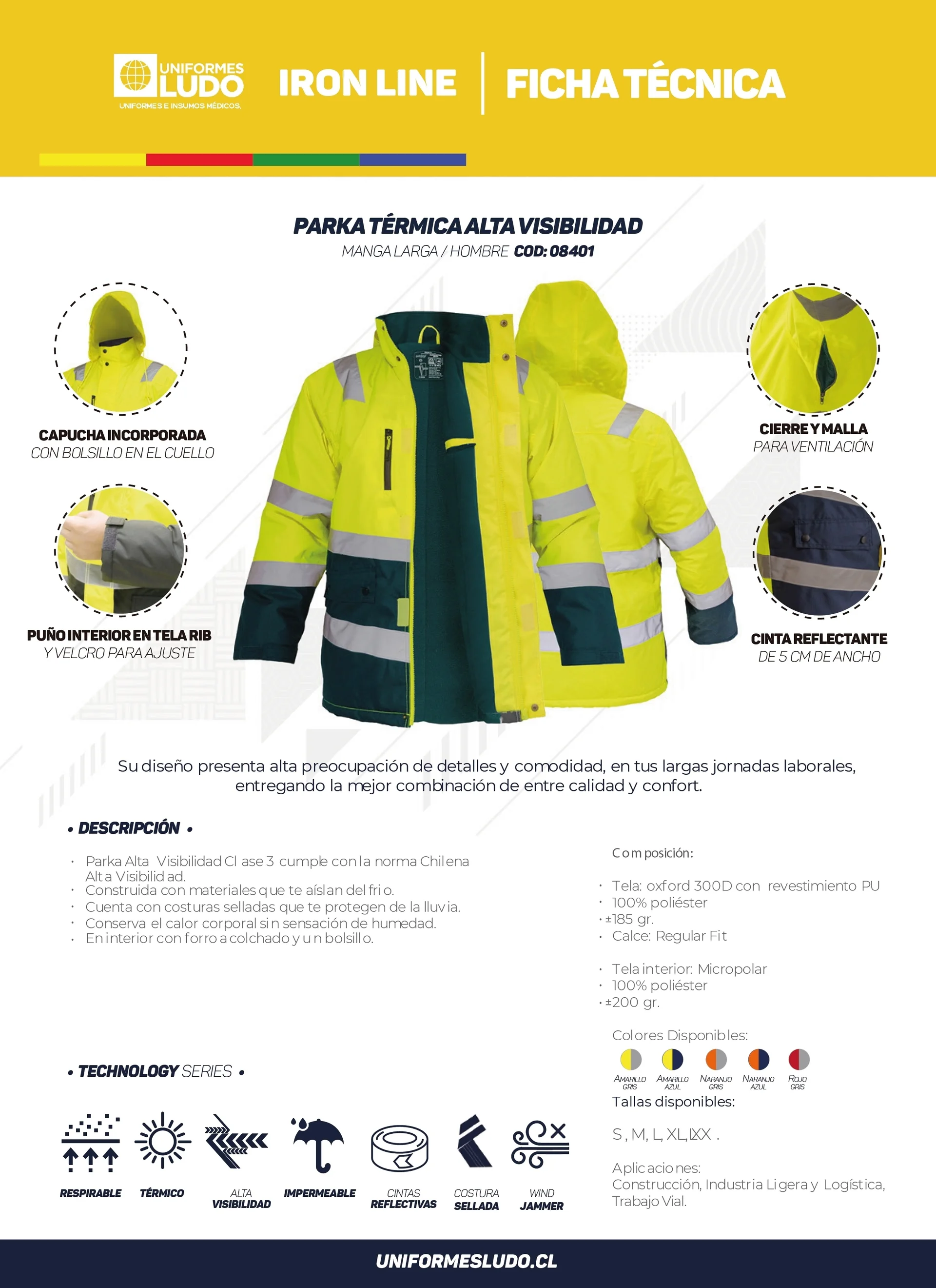 Parka Térmica Alta Visibilidad Clase 3