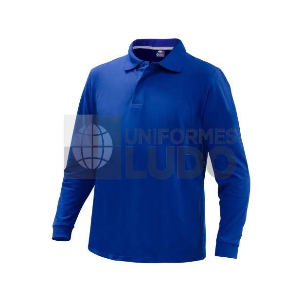 Polera polo comfort spandex manga larga hombre