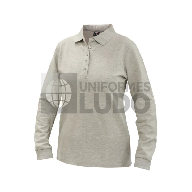 Polera polo comfort spandex manga larga mujer