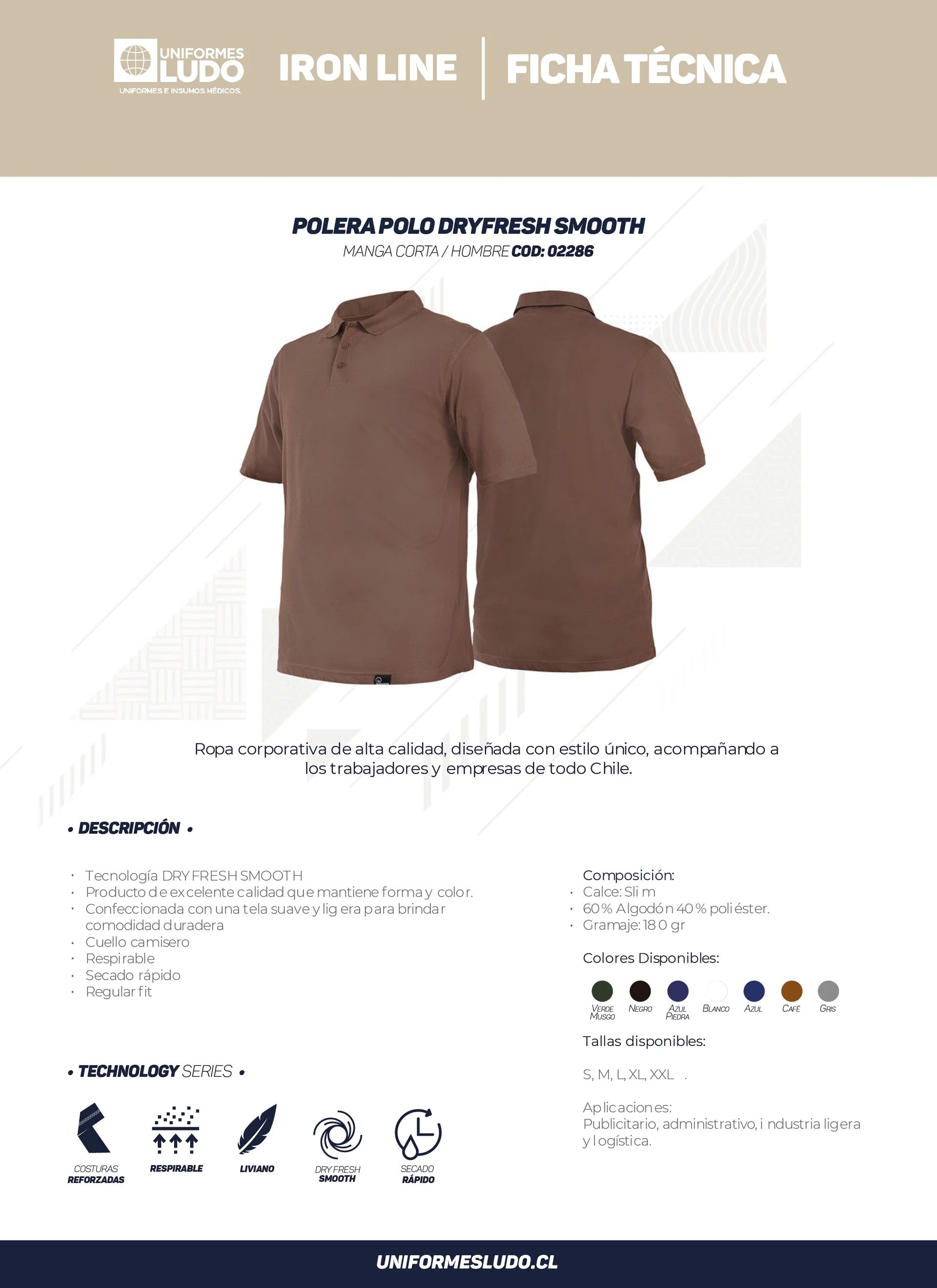 Polera polo dryfresh smooth manga corta hombre